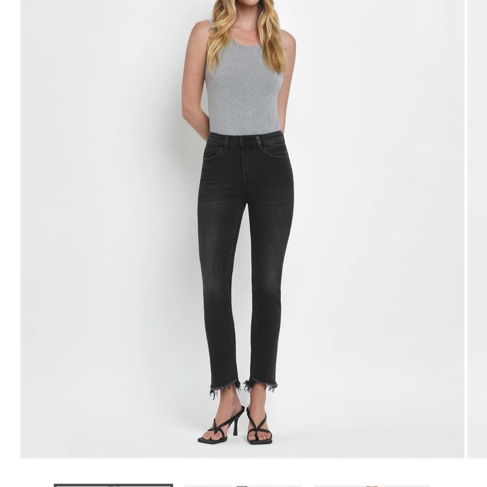 Flying Monkey Women's Black Frayed Hem Jeans